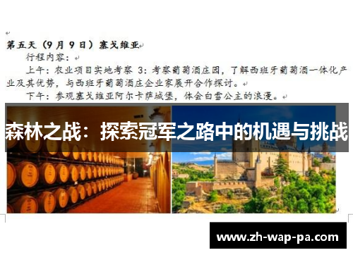 森林之战：探索冠军之路中的机遇与挑战