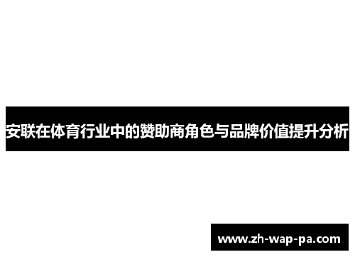 安联在体育行业中的赞助商角色与品牌价值提升分析 安联在体育行业中的赞助商角色与品牌价值提升分析